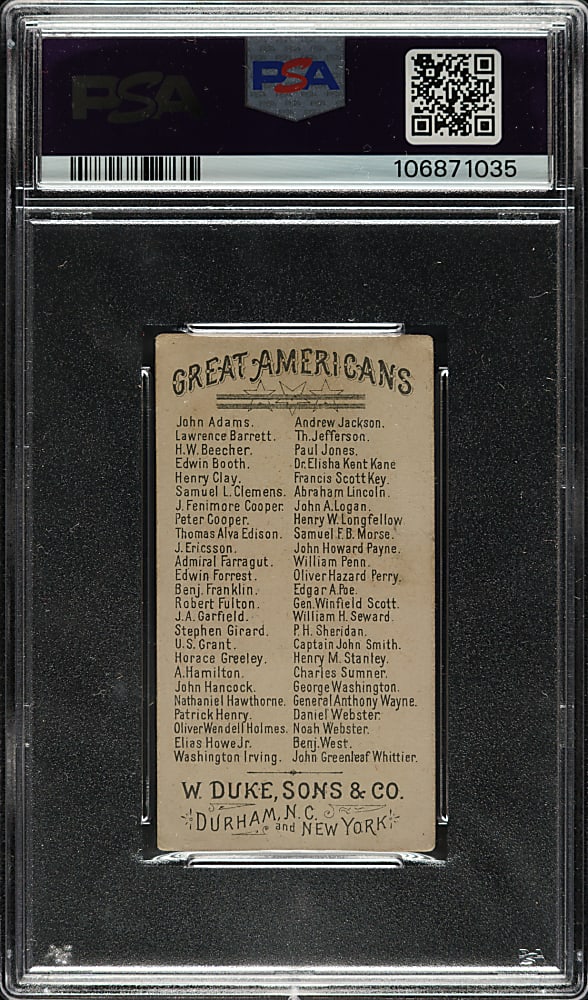 1888 N76 Duke "Great Americans" Lawrence Barrett PSA VG 3