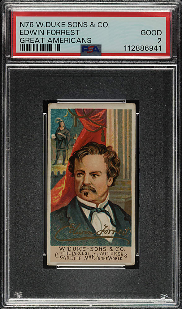 1888 N76 Duke "Great Americans" Edwin Forrest PSA GOOD 2