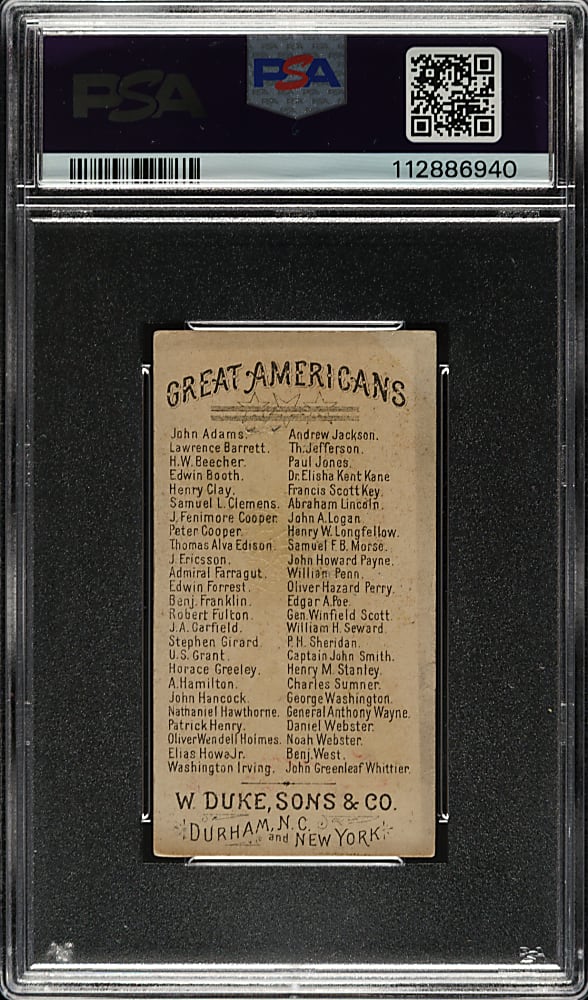 1888 N76 Duke "Great Americans" Edwin Booth PSA GOOD 2