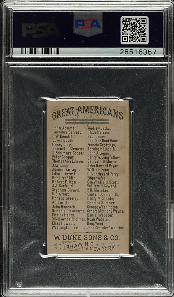 1888 N76 Duke "Great Americans" Washington Irving PSA VG-EX+ 4.5