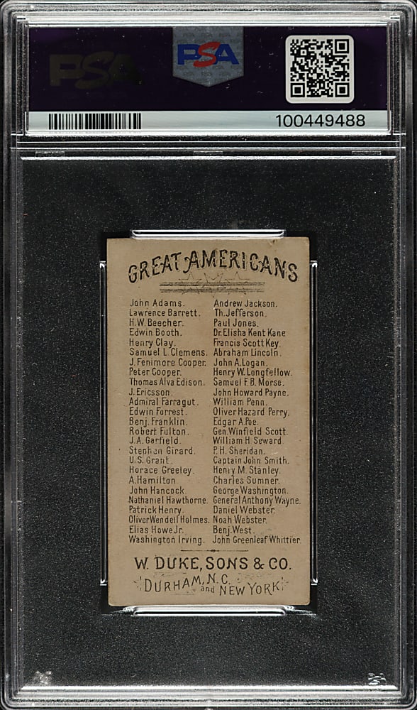 1888 N76 Duke "Great Americans" Samuel L. Clemens PSA VG-EX 4