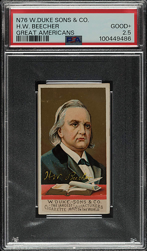 1888 N76 Duke "Great Americans" H. W. Beecher PSA GOOD+ 2.5