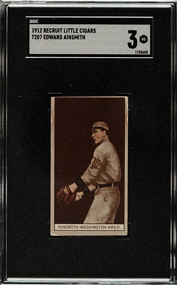 1912 T207 Brown Background Edward Ainsmith SGC VG 3