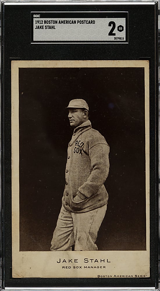 1912 Boston American Series Red Sox Postcard Jake Stahl SGC GOOD 2