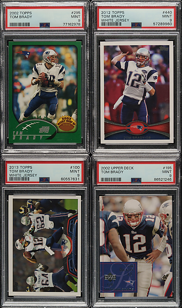 2002 to 2013 Topps and Upper Deck Football Tom Brady PSA-Graded Collection (13)