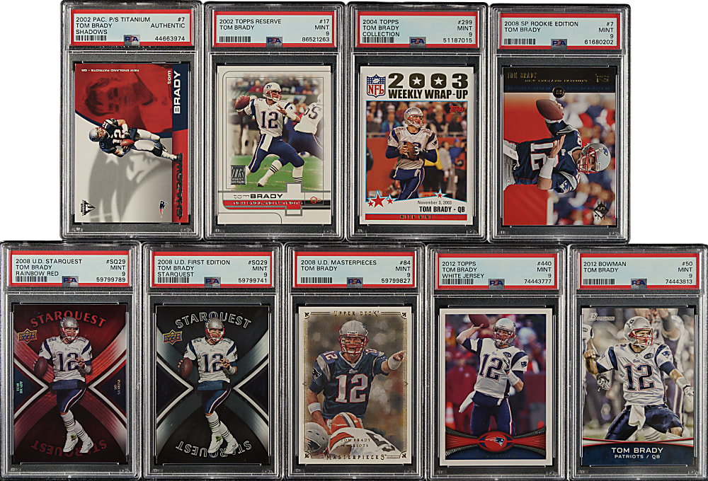 2002 to 2013 Topps and Upper Deck Football Tom Brady PSA-Graded Collection (13)