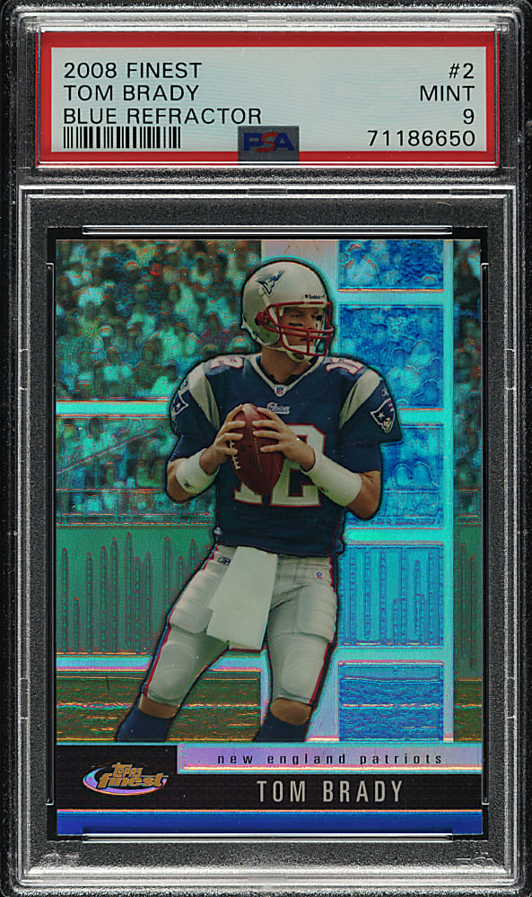 2008 Topps Finest Football #2 Tom Brady PSA MINT 9