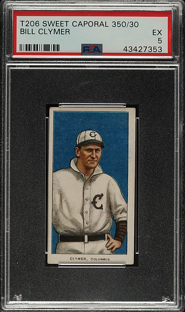 1909-1911 T206 White Border Bill Clymer PSA EX 5