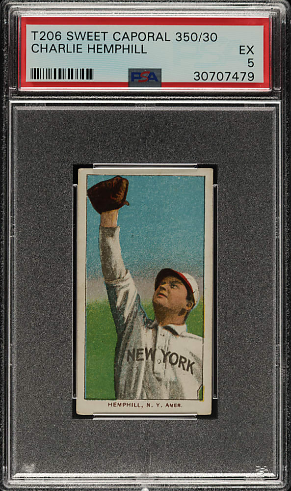 1909-1911 T206 White Border Charlie Hemphill PSA EX 5