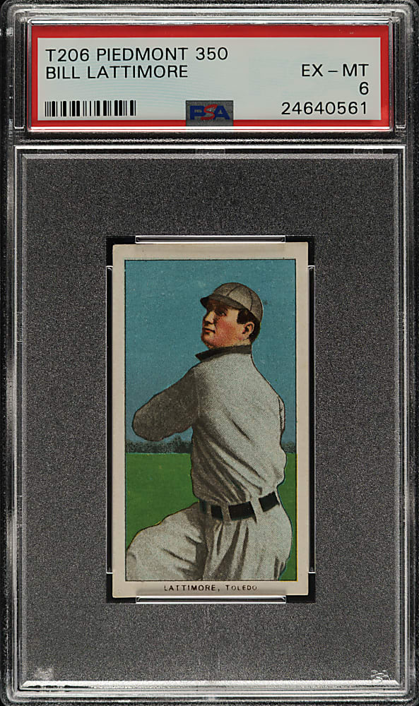 1909-1911 T206 White Border Bill Lattimore PSA EX-MT 6