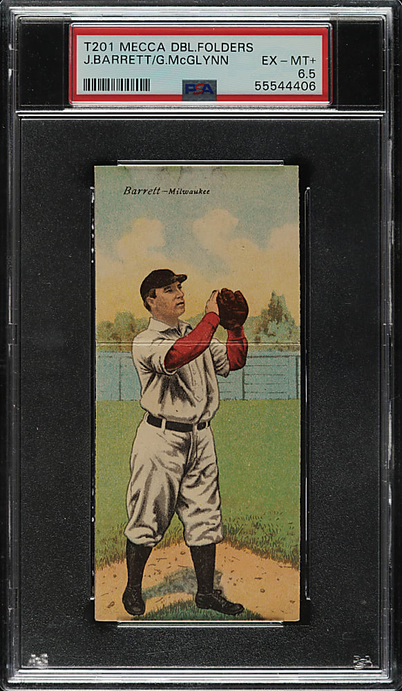 1911 T201 Mecca Double Folder Barrett/McGlynn PSA EX-MT+ 6.5