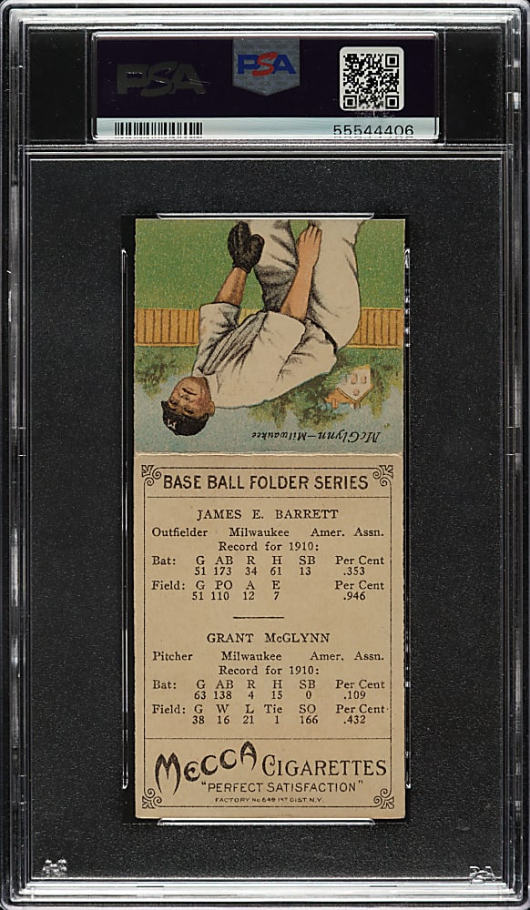 1911 T201 Mecca Double Folder Barrett/McGlynn PSA EX-MT+ 6.5