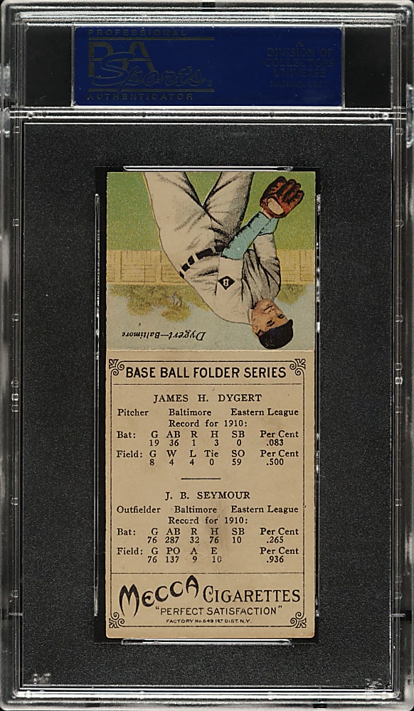 1911 T201 Mecca Double Folder Seymour/Dygert PSA EX-MT 6