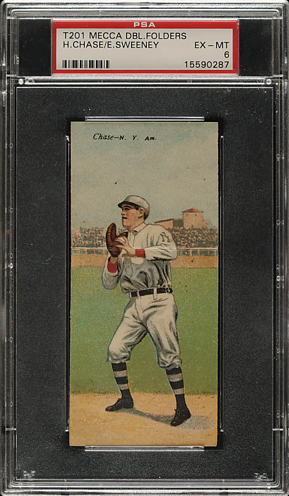 1911 T201 Mecca Double Folder Hal Chase/Edward Sweeney PSA EX-MT 6