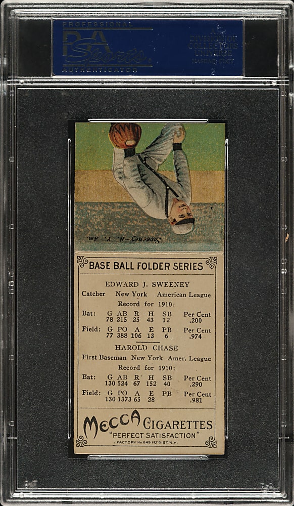 1911 T201 Mecca Double Folder Hal Chase/Edward Sweeney PSA EX-MT 6