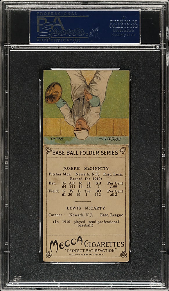 1911 T201 Mecca Double Folder Joe McGinnity/McCarty PSA EX 5