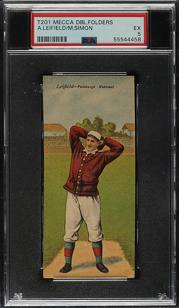 1911 T201 Mecca Double Folder Leifield/Simon PSA EX 5