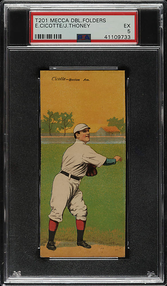 1911 T201 Mecca Double Folder Cicotte/Thoney PSA EX 5
