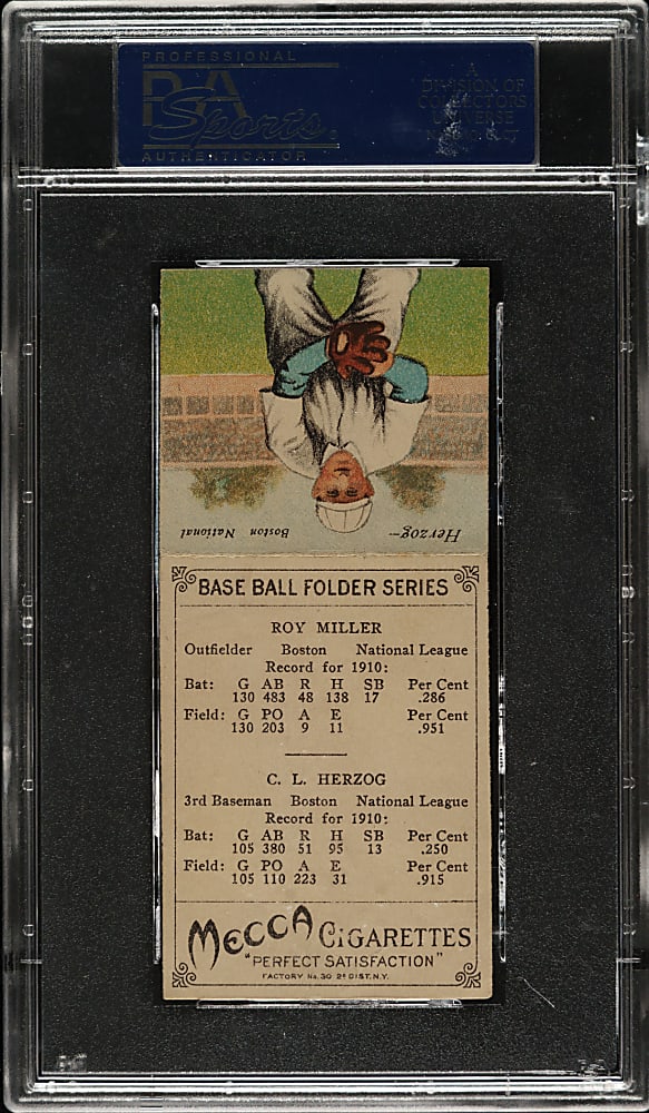 1911 T201 Mecca Double Folder Miller/Herzog PSA VG-EX 4
