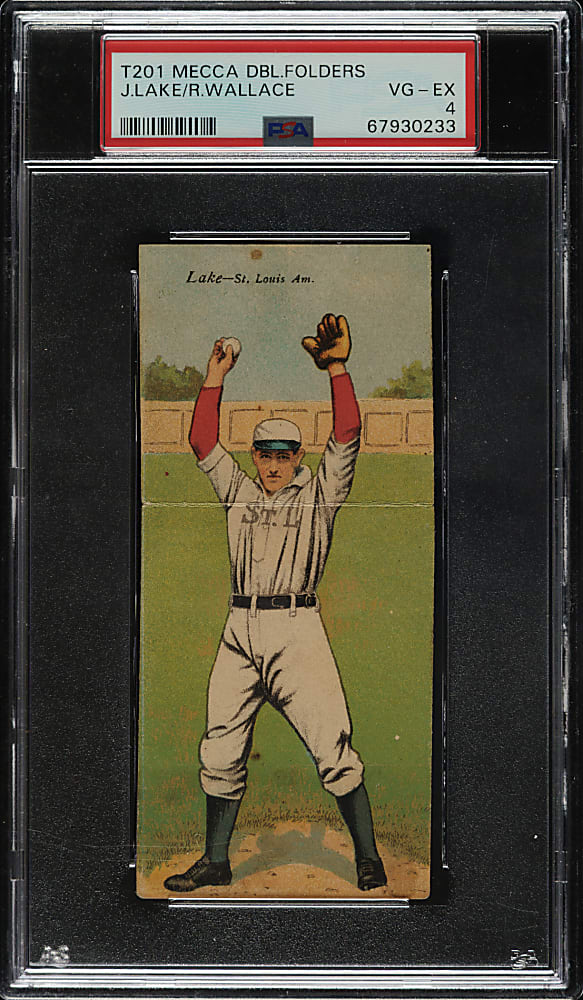 1911 T201 Mecca Double Folder Bobby Wallace/Lake PSA VG-EX 4