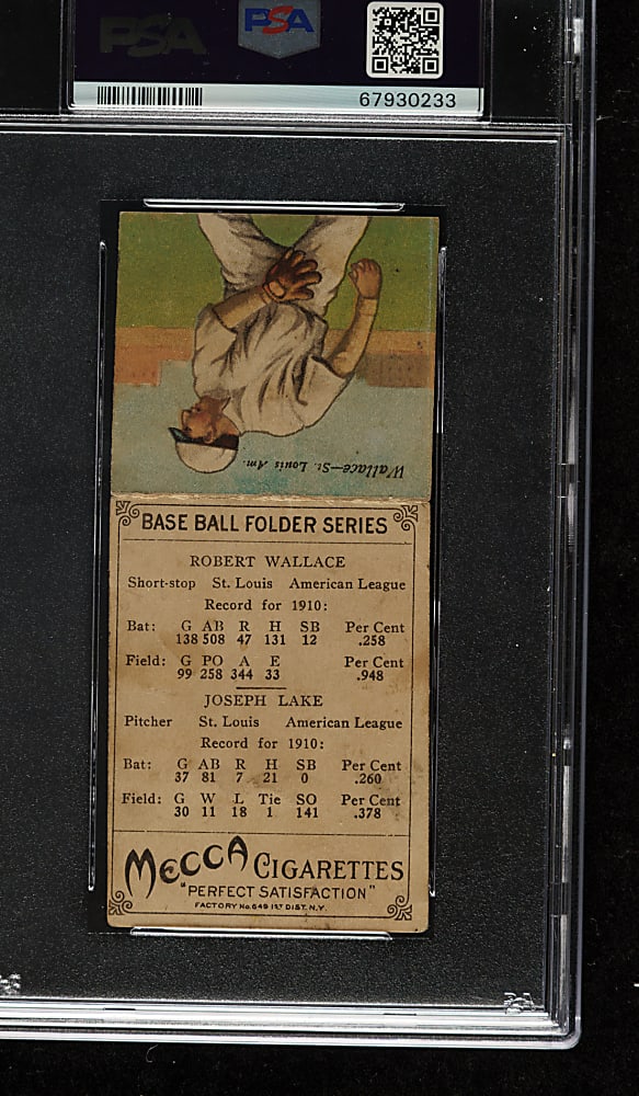 1911 T201 Mecca Double Folder Bobby Wallace/Lake PSA VG-EX 4