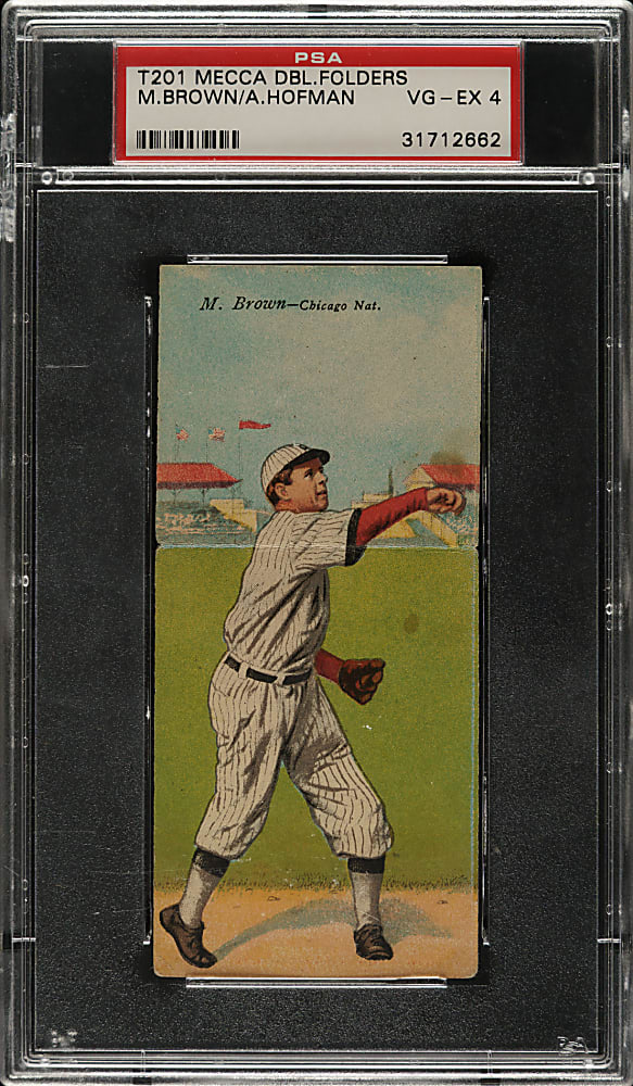 1911 T201 Mecca Double Folder Mordecai Brown/Hofman PSA VG-EX 4