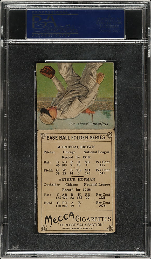 1911 T201 Mecca Double Folder Mordecai Brown/Hofman PSA VG-EX 4