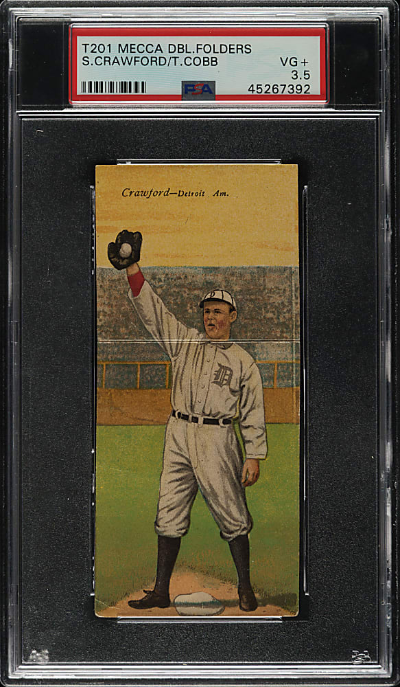 1911 T201 Mecca Double Folder Ty Cobb/Sam Crawford PSA VG+ 3.5