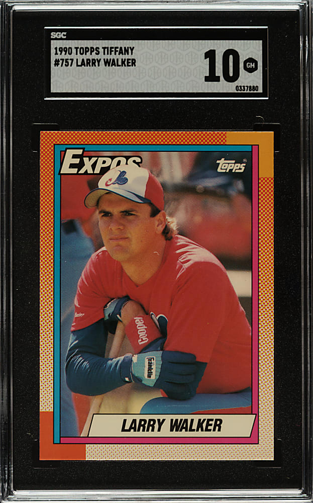 1990 Topps Tiffany #757 Larry Walker Rookie SGC GEM MINT 10