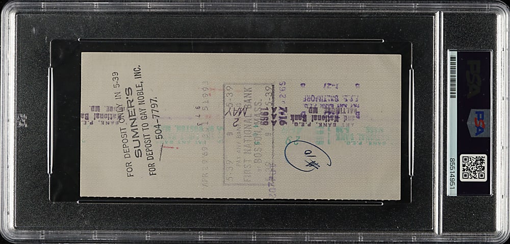 1969 Frank Robinson Signed Check - PSA/DNA