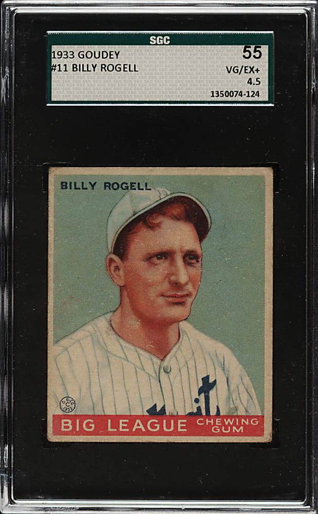 1933 R319 Goudey #11 Billy Rogell SGC VG/EX+ 55