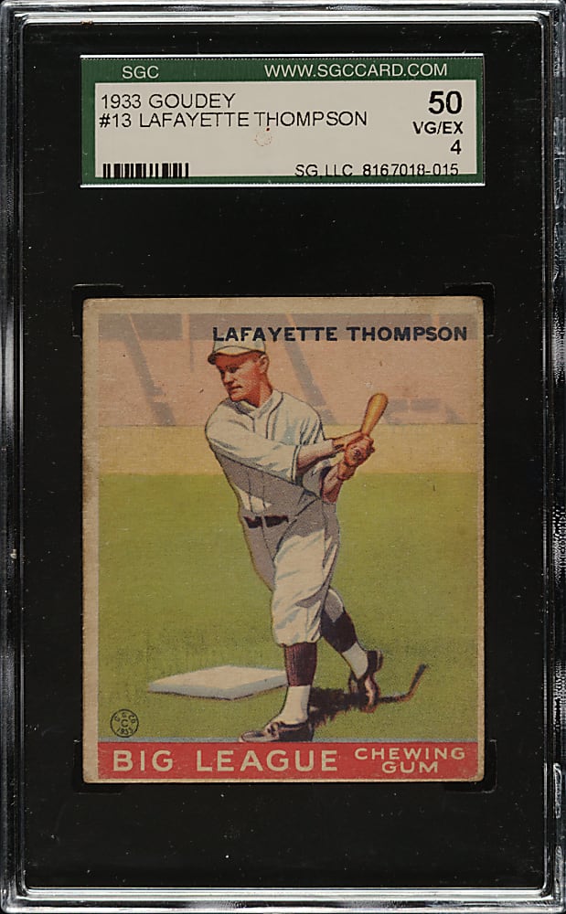 1933 R319 Goudey #13 Lafayette Thompson SGC VG/EX 50