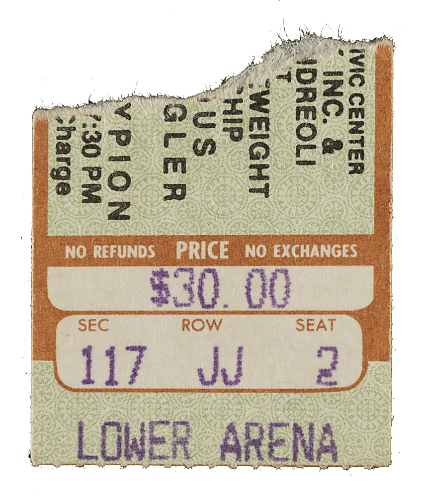 May 27, 1983 Marvin Hagler vs. Wilford Scypion Middleweight Championship Ticket Stub - Hagler Fourth Round Knockout