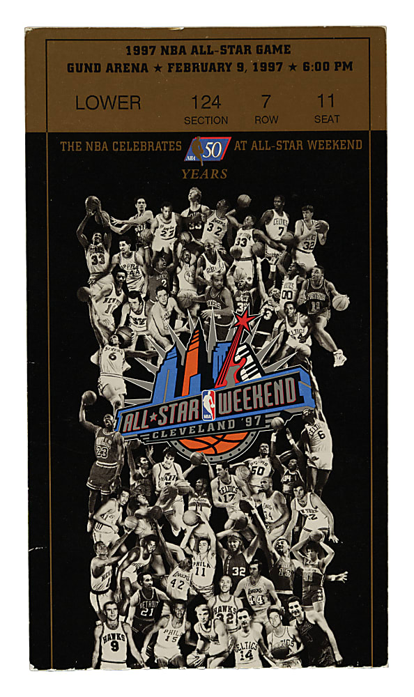 1997 NBA All-Star Game Ticket Stub - Michael Jordan First Triple Double in All-Star Game History