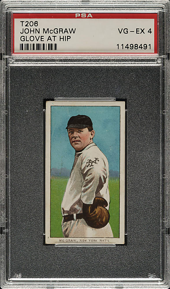 1909-1911 T206 White Border John McGraw Glove at Hip PSA VG-EX 4