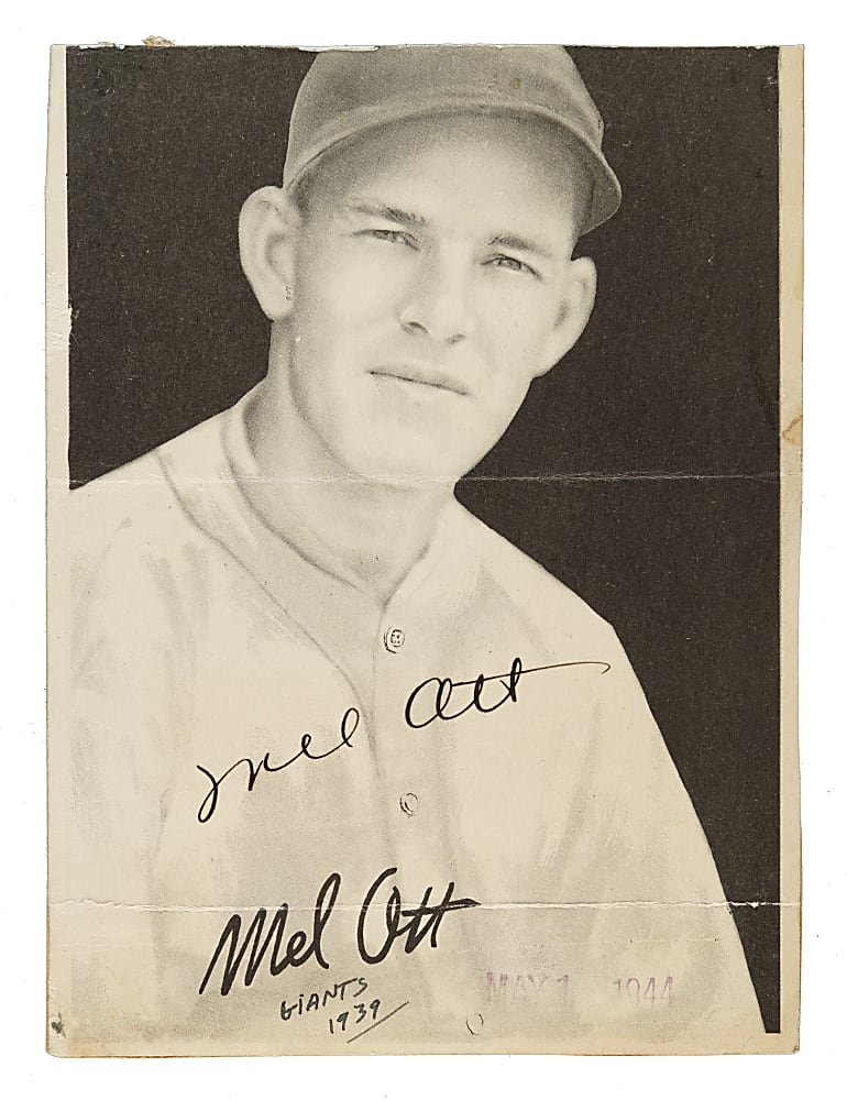 Signed 1939 R303-B Goudey Premiums Mel Ott