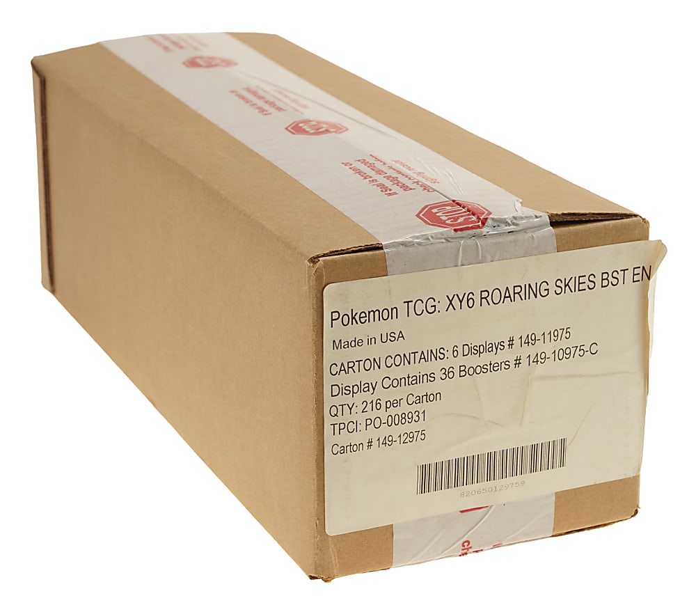 2015 Pokemon XY Roaring Skies Factory-Sealed Unopened Booster Box Case (6 Boxes, 216 Packs)