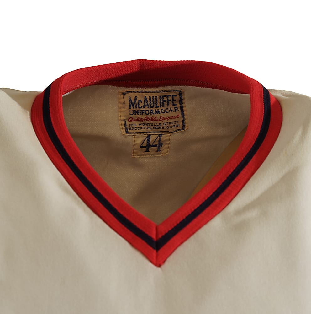 1975 to 1977 Boston Red Sox Game-Used Home and Road Jersey Collection (4) Including Blackwell, Drago, Heise, and Montgomery