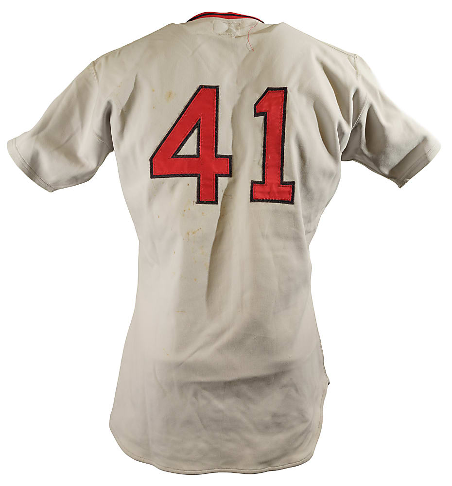 1975 to 1977 Boston Red Sox Game-Used Home and Road Jersey Collection (4) Including Blackwell, Drago, Heise, and Montgomery