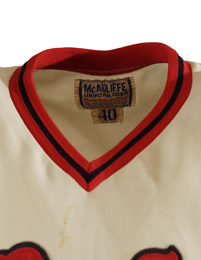 1975 to 1977 Boston Red Sox Game-Used Home and Road Jersey Collection (4) Including Blackwell, Drago, Heise, and Montgomery