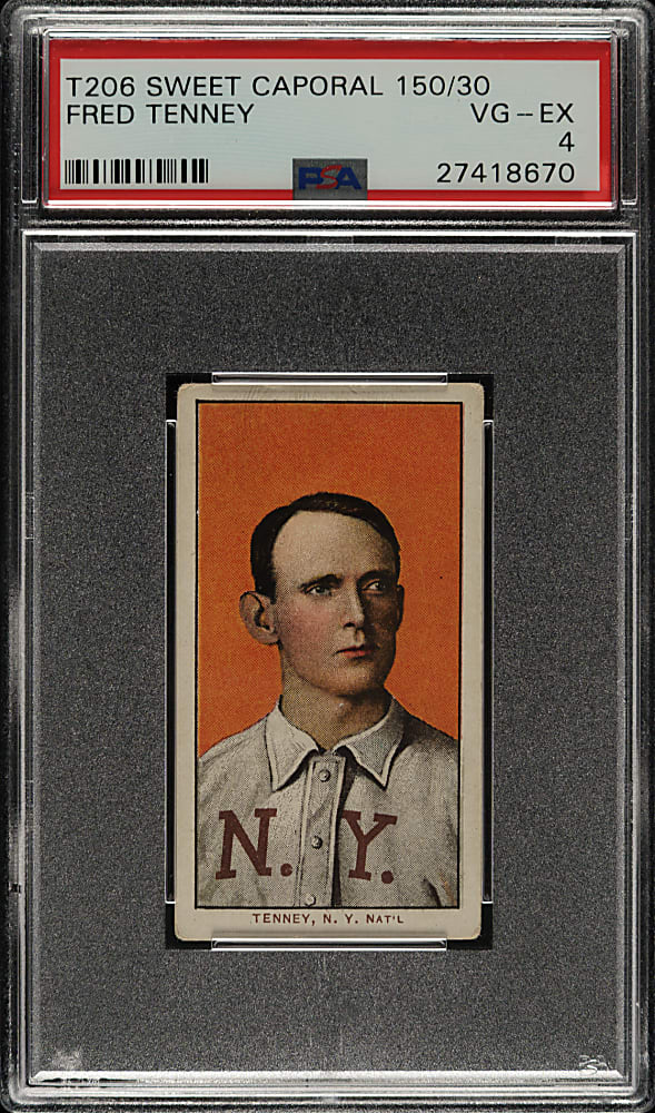 1909-1911 T206 White Border Fred Tenney PSA VG-EX 4