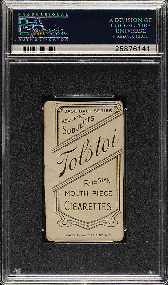 1909-1911 T206 White Border Paddy Livingstone PSA Authentic - Tolstoi Back