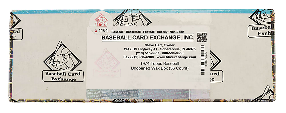 1974 Topps Unopened Wax Box (36 Packs) - BBCE