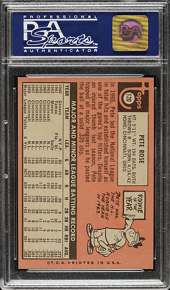 1969 Topps #120 Pete Rose PSA MINT 9