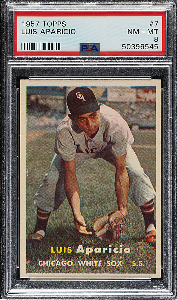 1957 Topps #7 Luis Aparicio PSA NM-MT 8