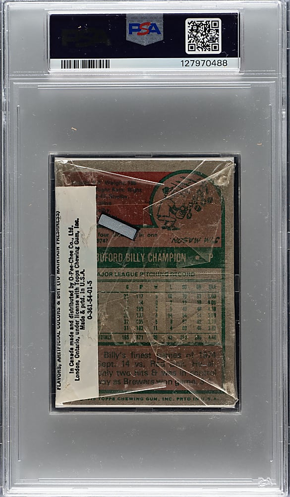 1975 Topps Unopened Cello Pack PSA NM 7