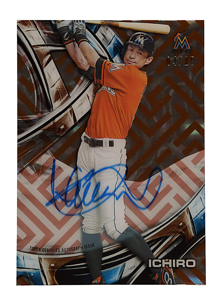 2016 Topps High Tek Autographs #HT-I Ichiro Suzuki Red Orbit Diffractor #4/25