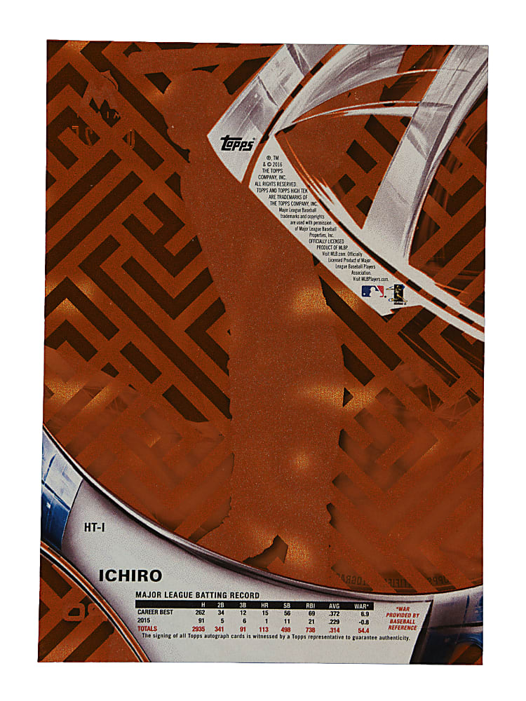 2016 Topps High Tek Autographs #HT-I Ichiro Suzuki Red Orbit Diffractor #4/25