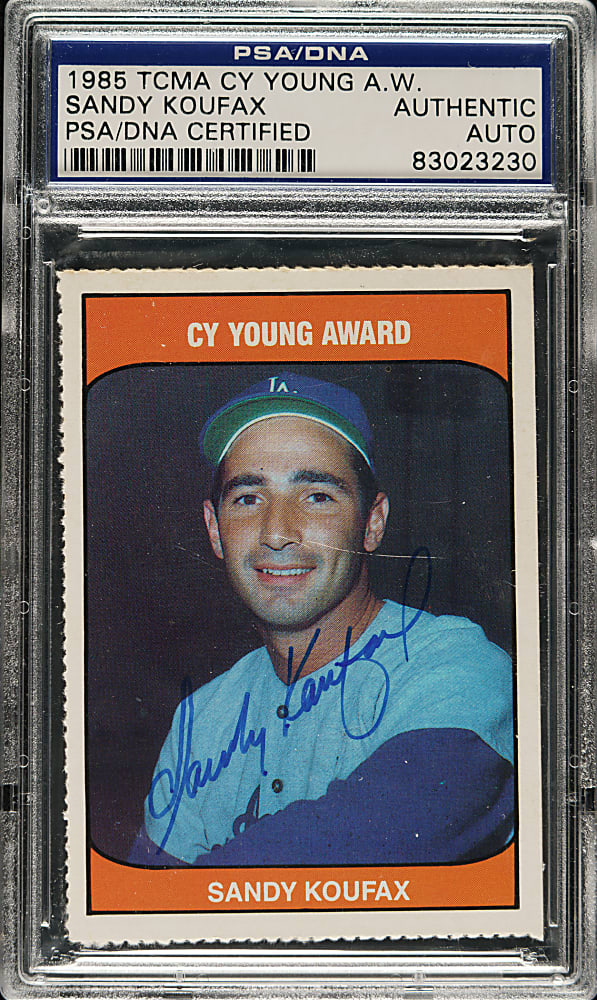 Signed 1985 TCMA Cy Young Award Winners Sandy Koufax - PSA/DNA