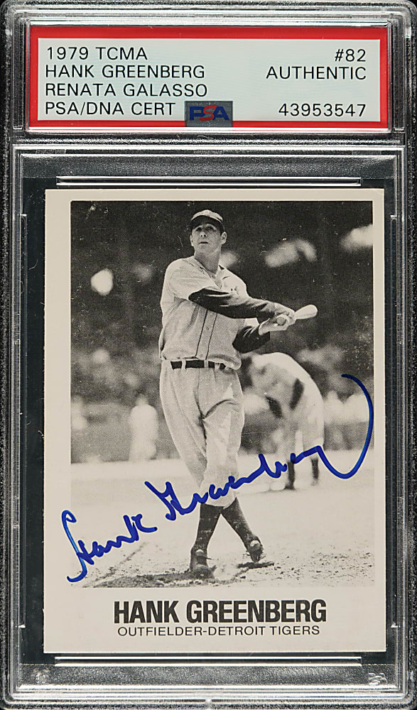 Signed 1979 TCMA Renata Galasso #82 Hank Greenberg - PSA/DNA